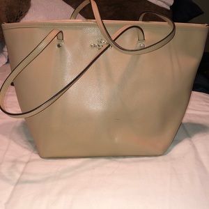 Coach brown leather tote